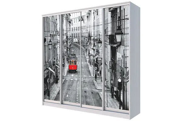 картинка Шкаф-купе 4-х дверный с фотопечатью Лондон от магазина КУПИ КУПЕ